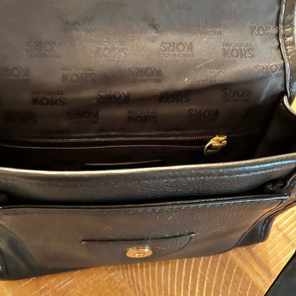 Michael Kors Black Crossbody Bag with Gold Accents - Picture 6 of 9